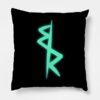 David S Jacket Logo Neon Glow Cyberpunk Edgerunner Throw Pillow Official Cyberpunk Edgerunners Merch