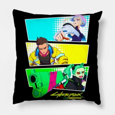 Edgerunners Main Characters David Lucy Rebecca Throw Pillow Official Cyberpunk Edgerunners Merch