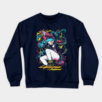 Edge Runner Rebecca Neon Crewneck Sweatshirt Official Cyberpunk Edgerunners Merch