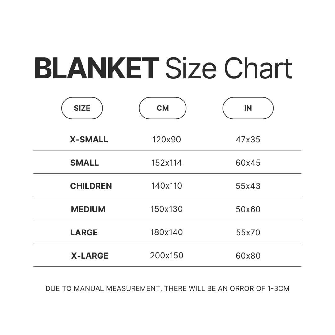 Blanket Size Chart - Cyberpunk Edgerunners Merch