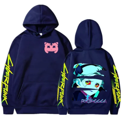 Japanese Anime Cyberpunk Edgerunners Rebecca Hoodie Men Hooded Sweatshirt Pullover Streetwear Winter Fleece Tracksuit Oversized 1 - Cyberpunk Edgerunners Merch