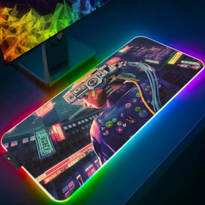 Large RGB Mouse Pad XXL Gaming Mousepad LED Mausepad Gamer Cyberpunks Mouse Carpet Big Mouse Mat 12 - Cyberpunk Edgerunners Merch