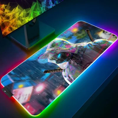 Large RGB Mouse Pad XXL Gaming Mousepad LED Mausepad Gamer Cyberpunks Mouse Carpet Big Mouse Mat 13 - Cyberpunk Edgerunners Merch