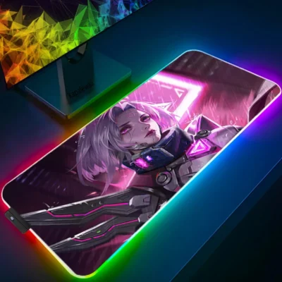 Large RGB Mouse Pad XXL Gaming Mousepad LED Mausepad Gamer Cyberpunks Mouse Carpet Big Mouse Mat 15 - Cyberpunk Edgerunners Merch