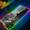 Large RGB Mouse Pad XXL Gaming Mousepad LED Mausepad Gamer Cyberpunks Mouse Carpet Big Mouse Mat 4 - Cyberpunk Edgerunners Merch