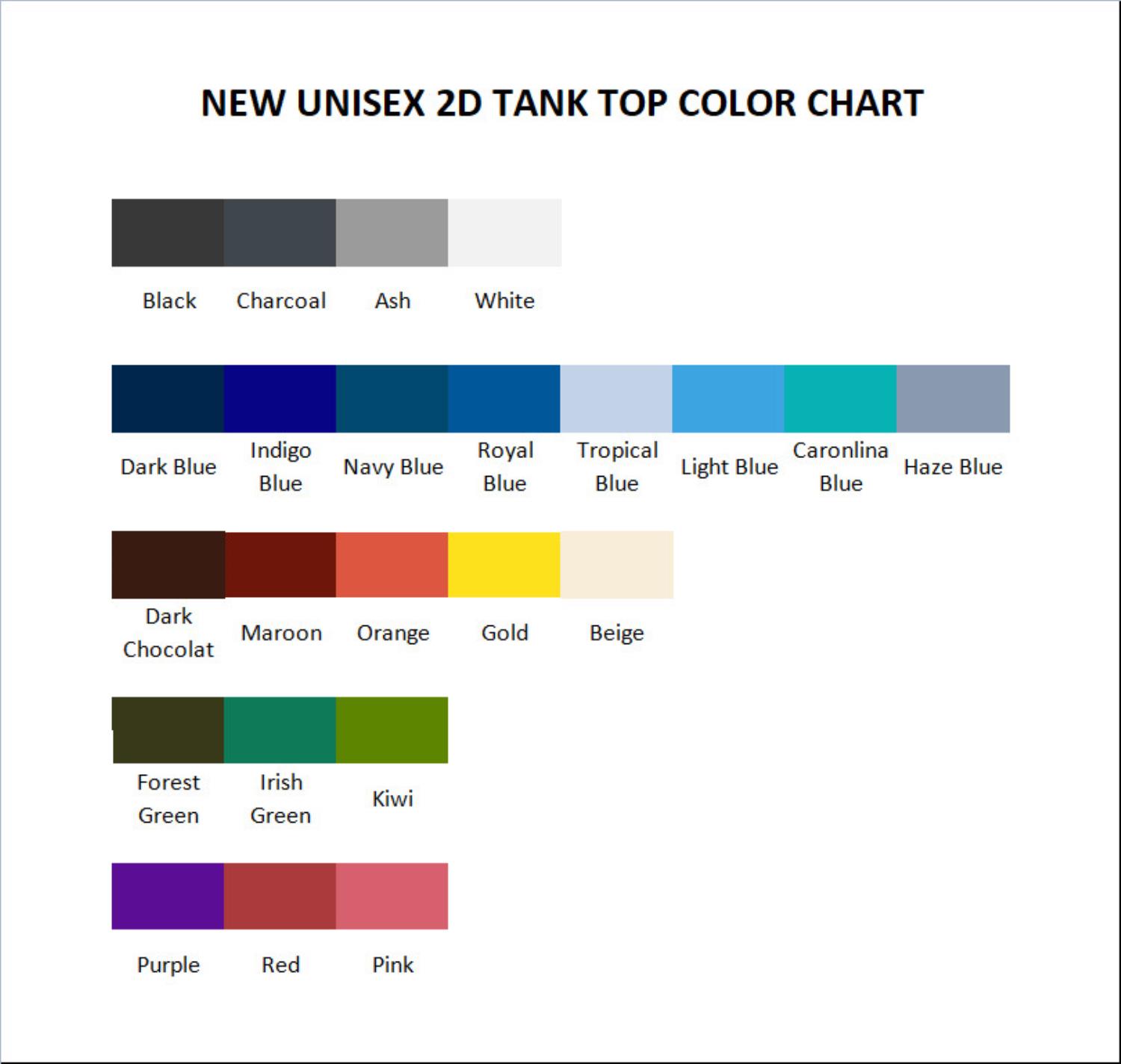 tank top color chart - Cyberpunk Edgerunners Merch